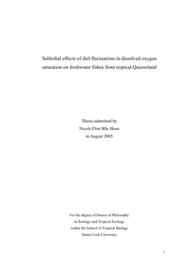 The Sublethal Effects of Diel Fluctuations in Dissolved