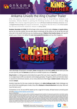 Ankama Unveils the King Crusher Trailer