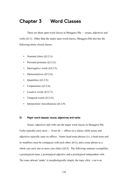 Chapter 3 Word Classes 