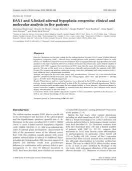 DAX1 and X-Linked Adrenal Hypoplasia Congenita