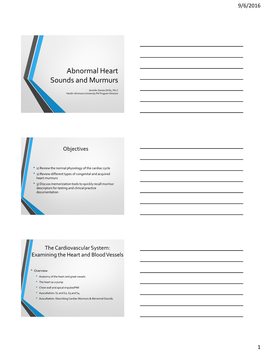 Abnormal Heart Sounds and Murmurs