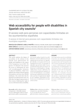 Web Accessibility for People with Disabilities in Spanish City Councils