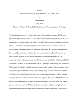 Abstract 30-Day Immunotoxicity Study of PFMOAA in C57BL/6 Mice