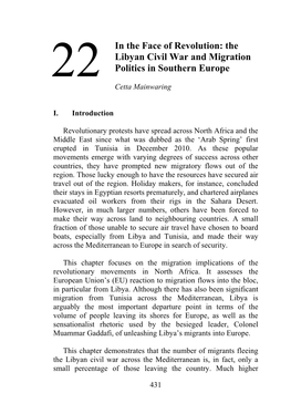 The Libyan Civil War and Migration Politics in Southern Europe 22 Cetta Mainwaring