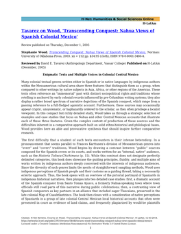 Transcending Conquest: Nahua Views of Spanish Colonial Mexico'