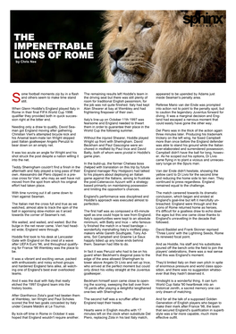 THE IMPENETRABLE LIONS of ROME by Chris Nee