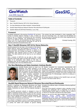 Geowatch June 2009, Issue 40