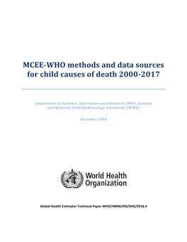 MCEE-WHO Methods and Data Sources for Child Causes of Death 2000-2017