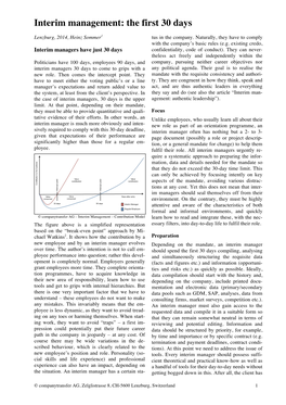 Interim Management: the First 30 Days