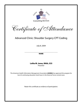 Advanced Clinic: Shoulder Surgery CPT Coding