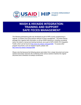 Wash & Hiv/Aids Integration: Training and Support Safe