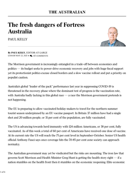 The Fresh Dangers of Fortress Australia