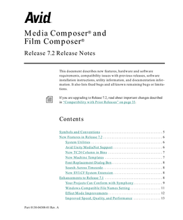 Media Composer® and Film Composer® Release 7.2 Release Notes