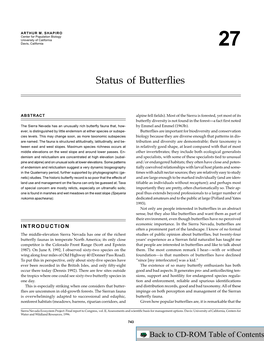 USGS DDS-43, Status of Butterflies