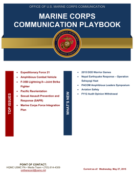 MARINE CORPS COMMUNICATION PLAYBOOK Post-Tr