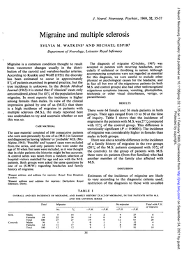 Migraine and Multiple Sclerosis