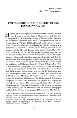 Suny, Brockport Partisanship and the Constitution