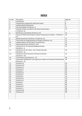 SL. NO. Description Page No. 1. Introduction 2 2. Interventions Proposed for Safe Food Towns 8 3