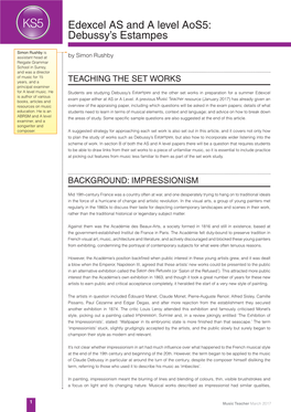 Edexcel AS and a Level Aos5: Debussy's Estampes