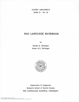 Olo Language Materials