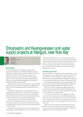 Enkanyezini and Kwangwanase Rural Water Supply Projects at Manguzi, Near Kosi Bay
