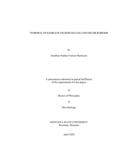 Temporal Dynamics of Escherichia Coli and the Microbiome