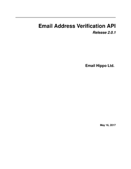 Email Address Verification