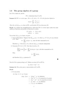 1.3 the Group Algebra of a Group