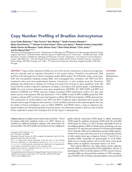 Copy Number Profiling of Brazilian Astrocytomas