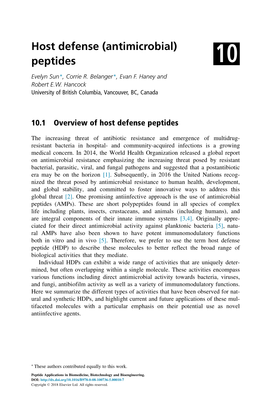 10. Host Defense (Antimicrobial) Peptides