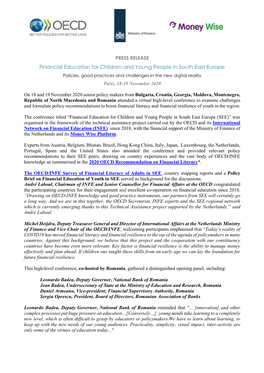 Financial Education for Children and Young People in South East Europe Policies, Good Practices and Challenges in the New Digital Reality Paris, 18-19 November 2020