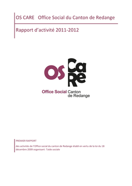 OS CARE Office Social Du Canton De Redange Rapport D'activité 2011-‐20
