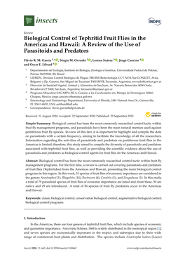 Biological Control of Tephritid Fruit Flies in the Americas and Hawaii: a Review of the Use of Parasitoids and Predators