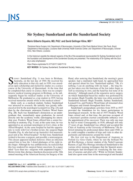 Sir Sydney Sunderland and the Sunderland Society
