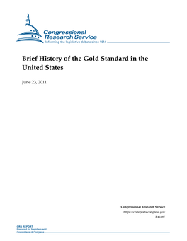 Brief History of the Gold Standard in the United States