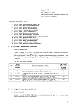 Załącznik Nr 2 Do Uchwały Nr 51/849/16/V Zarządu Województwa Warmińsko – Mazurskiego Z Dnia 19 Września 2016 Roku