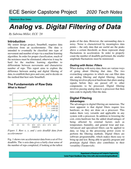 Analog Vs. Digital Filtering of Data