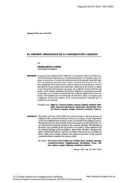 El Soporte Ideológico De La Insurrección Carlista 215