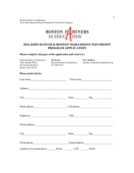 2016 Boston Marathon® Application