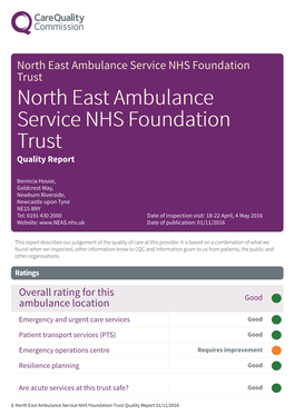 North East Ambulance Service NHS Foundation Oundation Trust