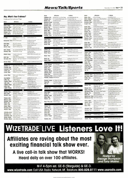 WIZE TRADE LIVE Listeners Love It! Affiliates Are Raving About the Most Exciting Financial Talk Show Ever