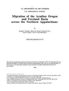 Migration of the Acadian Orogen and Foreland Basin Across the Northern Appalachians1