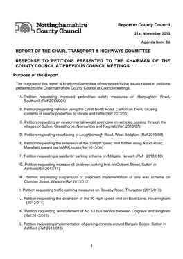 Transport and Highways Committee, None Were Upheld
