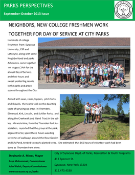 PARKS PERSPECTIVES September-October 2013 Issue