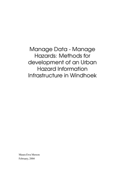 Methods for Development of an Urban Hazard Information Infrastructure in Windhoek