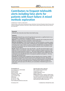 Contributors to Frequent Telehealth Alerts Including False Alerts for Patients with Heart Failure: a Mixed Methods Exploration