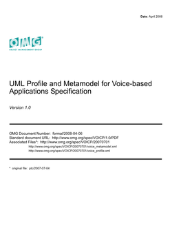 UML Profile and Metamodel for Voice-Based Applications Specification