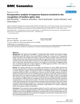 Comparative Analysis of Sequence Features Involved in the Recognition