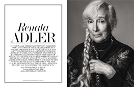 Renata ADLER OCCASIONALLY THERE ARE WRITERS TALENTED ENOUGH to DEFINE THEIR GENERATIONS