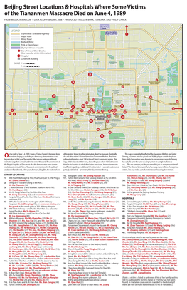 Beijing Street Locations & Hospitals Where Some Victims of The